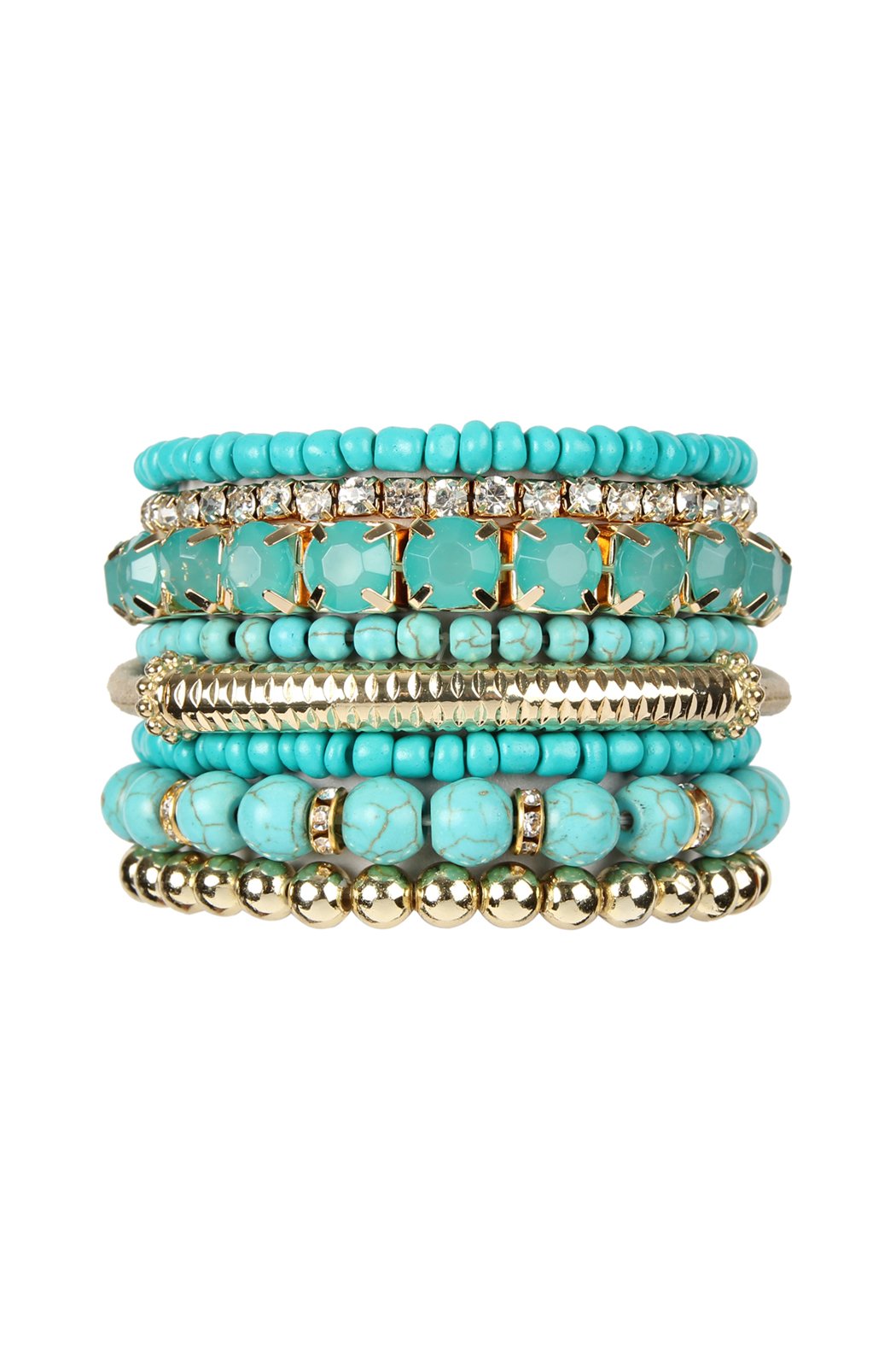 Hdb2269 - Plus Size Stackable Beads Bracelet Set - LOLA LUXE