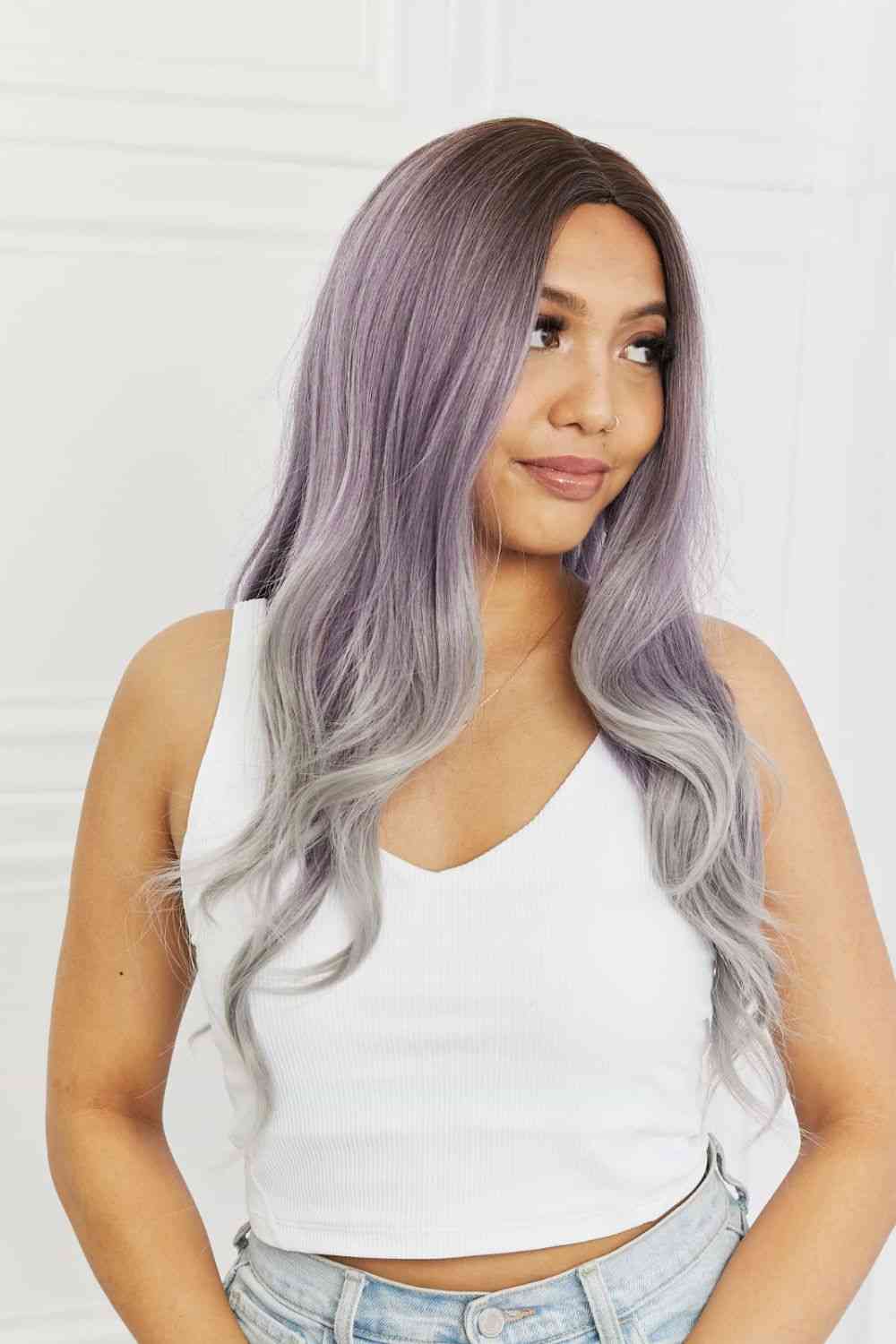 Elegant Wave Full Machine Synthetic Wigs in Purple 26'' - lolaluxeshop