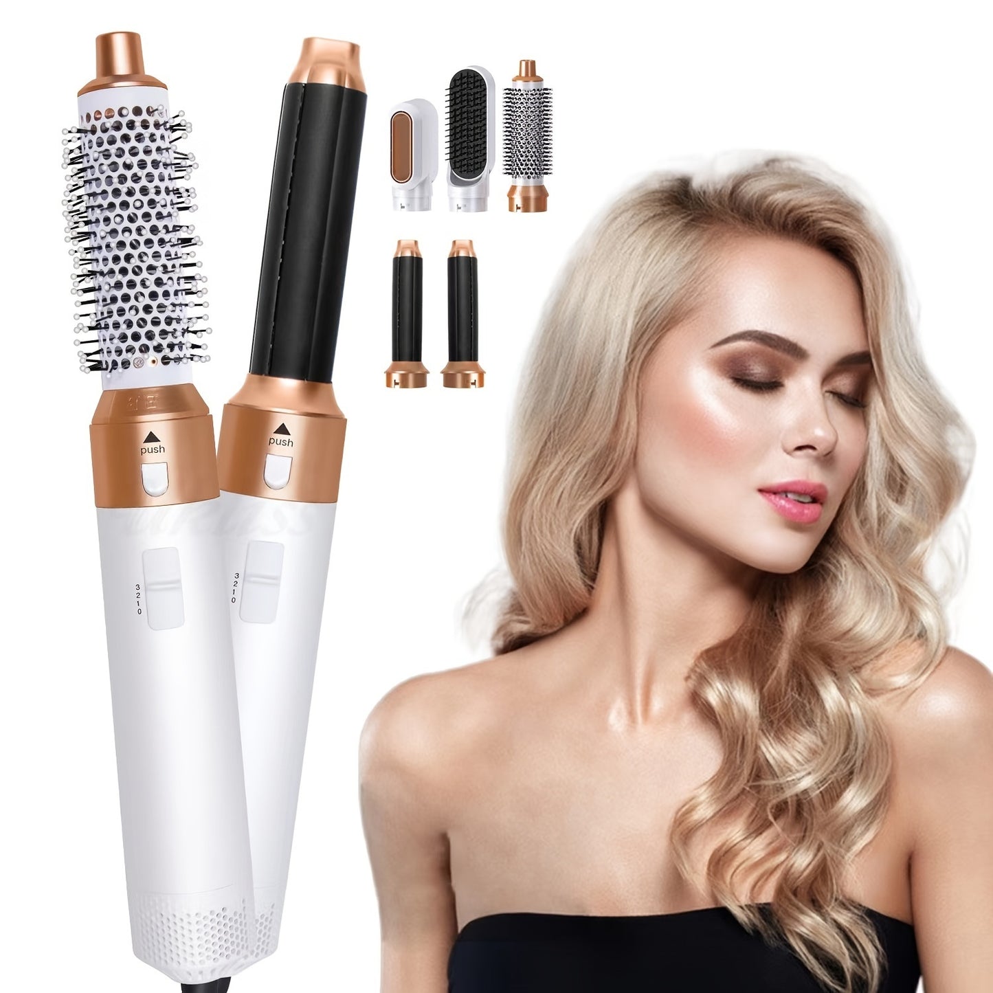 5 In 1 Curling Set With Brush Motor Hair Styler Hot Air Brush Professional Hair Dryer Brush Straightener For All Hair Styles - lolaluxeshop