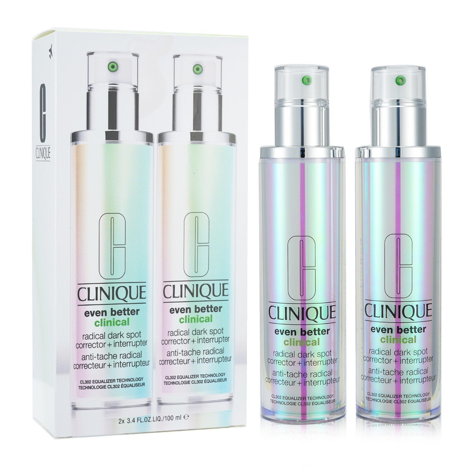 CLINIQUE - Even Better Clinical Radical Dark Spot Corrector + Interrupter Duo 11127/V28X 2x100ml/3.4oz - lolaluxeshop