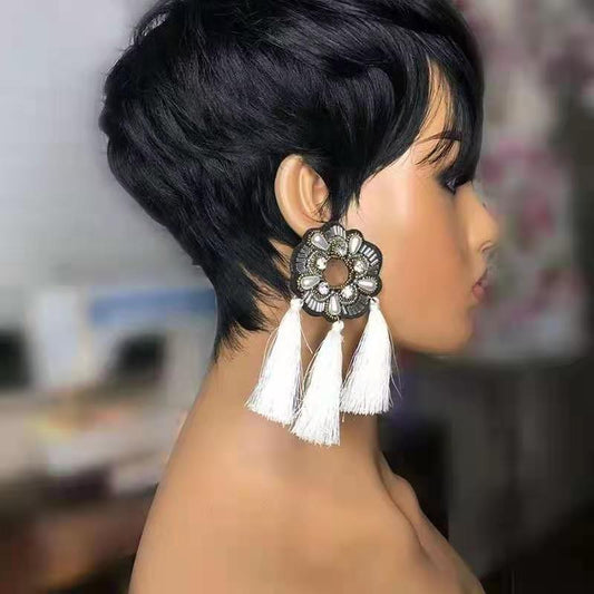 100% Human Hair Short Pixie Cut Wig; Silky Straight Pixie Cut Human Hair Wigs For Women Short Cut Wigs - lolaluxeshop