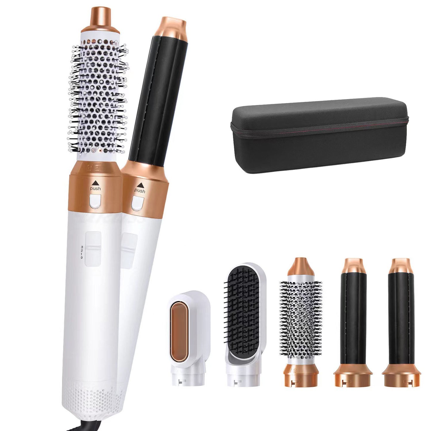 5 In 1 Curling Set With Brush Motor Hair Styler Hot Air Brush Professional Hair Dryer Brush Straightener For All Hair Styles - lolaluxeshop