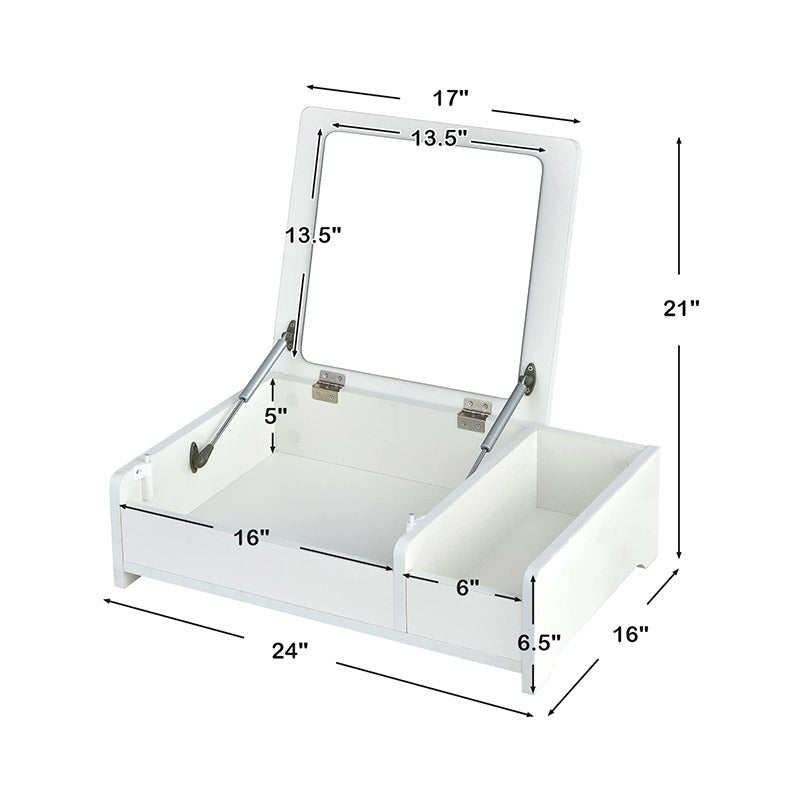 2-in-1 Compact Bay Window Makeup Dressing Table - lolaluxeshop