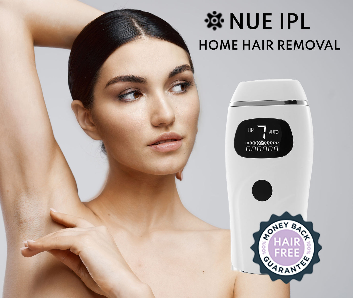 NUE IPL FDA Cleared Home Hair Removal Device offers Pain Free and Permanent Hair Removal Anywhere Hair Grows - lolaluxeshop