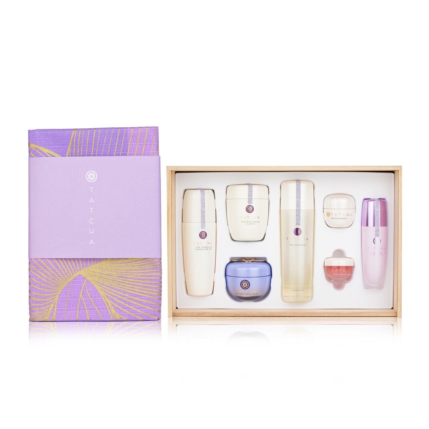 TATCHA - Special Edition Luxury Kiri Set: The Camellia Cleansing Oil, The Rice Polish, The Essence, The Dewy Skin Cream, The Silk Peon 5pcs - lolaluxeshop