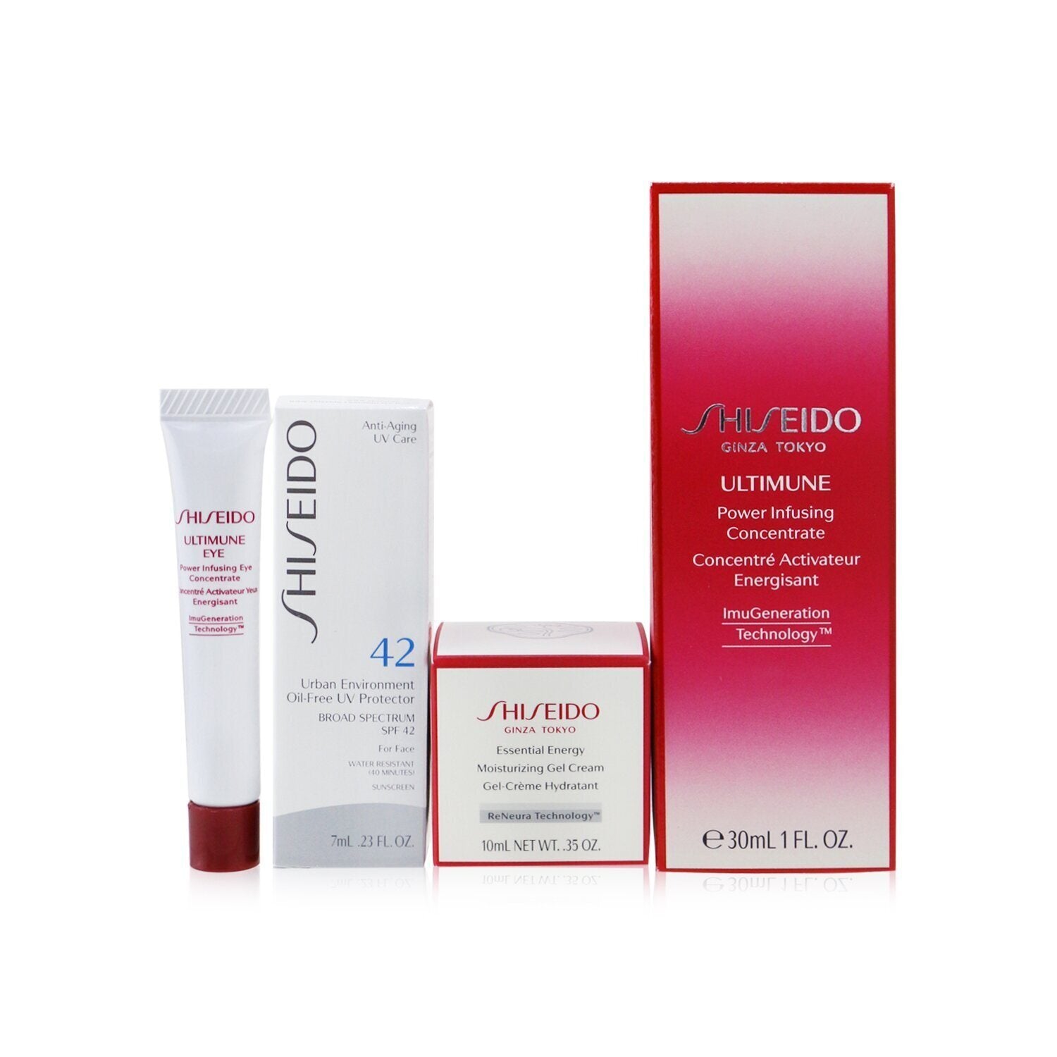 SHISEIDO - Ultimate Hydrating Glow Set: Ultimune Power Infusing Concentrate 30ml + Moisturizing Gel Cream 10ml + Eye Con...999980 4pcs - lolaluxeshop