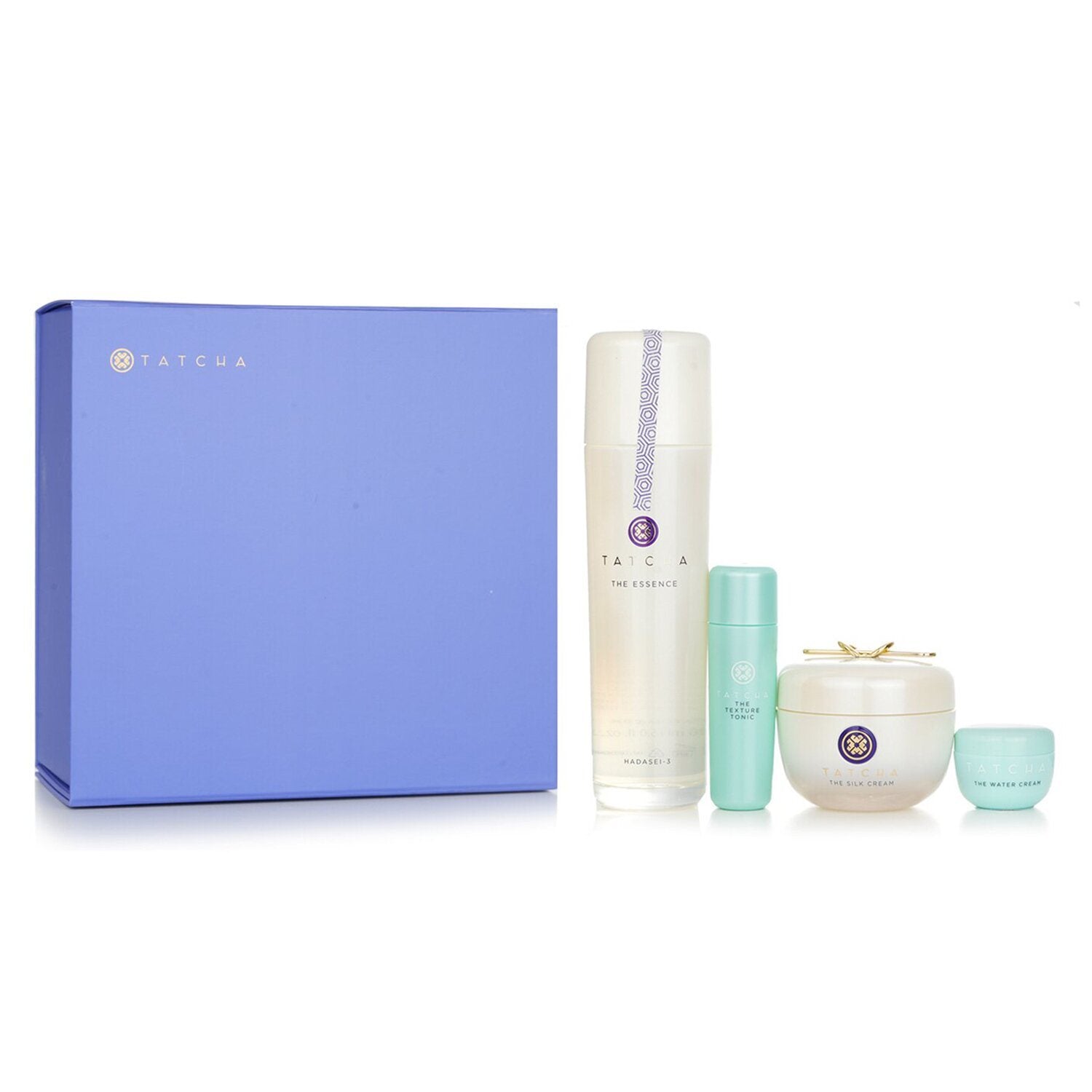 TATCHA - Essence Bundle: The Essence Plumping Skin Softener 150ml + The Silk Cream 50ml + Water Cream 5ml + Texture Tonic 25ml 4pcs - lolaluxeshop