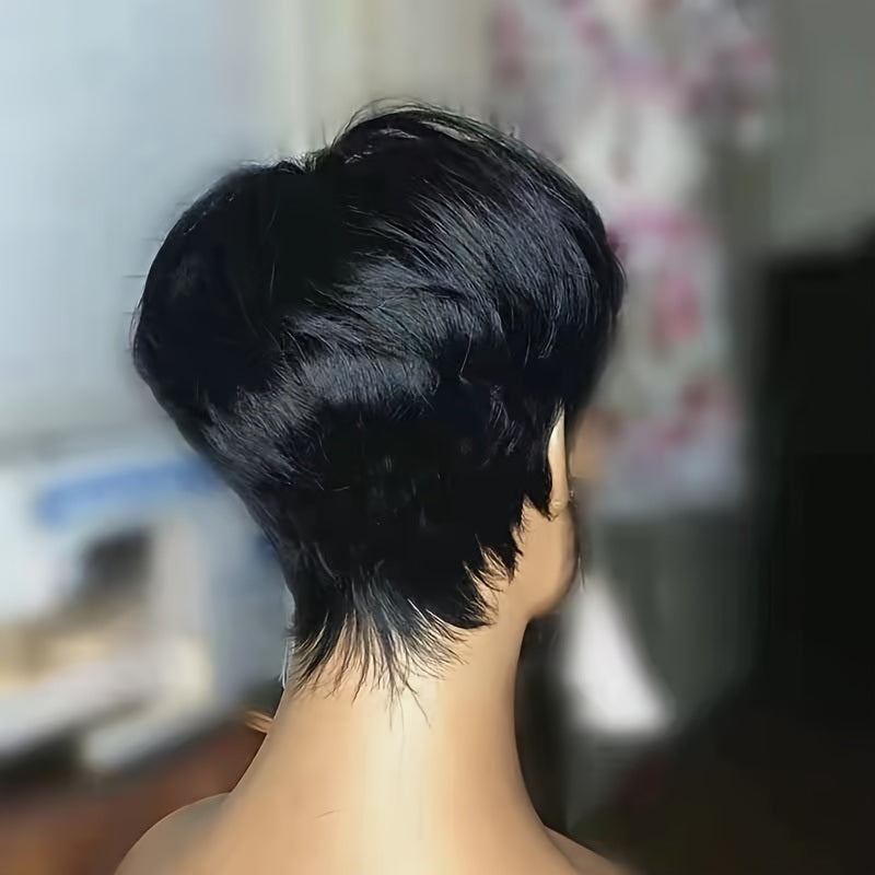 100% Human Hair Short Pixie Cut Wig; Silky Straight Pixie Cut Human Hair Wigs For Women Short Cut Wigs - lolaluxeshop