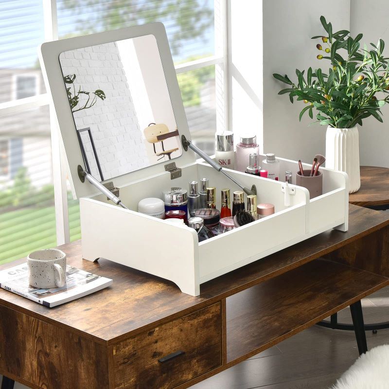 2-in-1 Compact Bay Window Makeup Dressing Table - lolaluxeshop