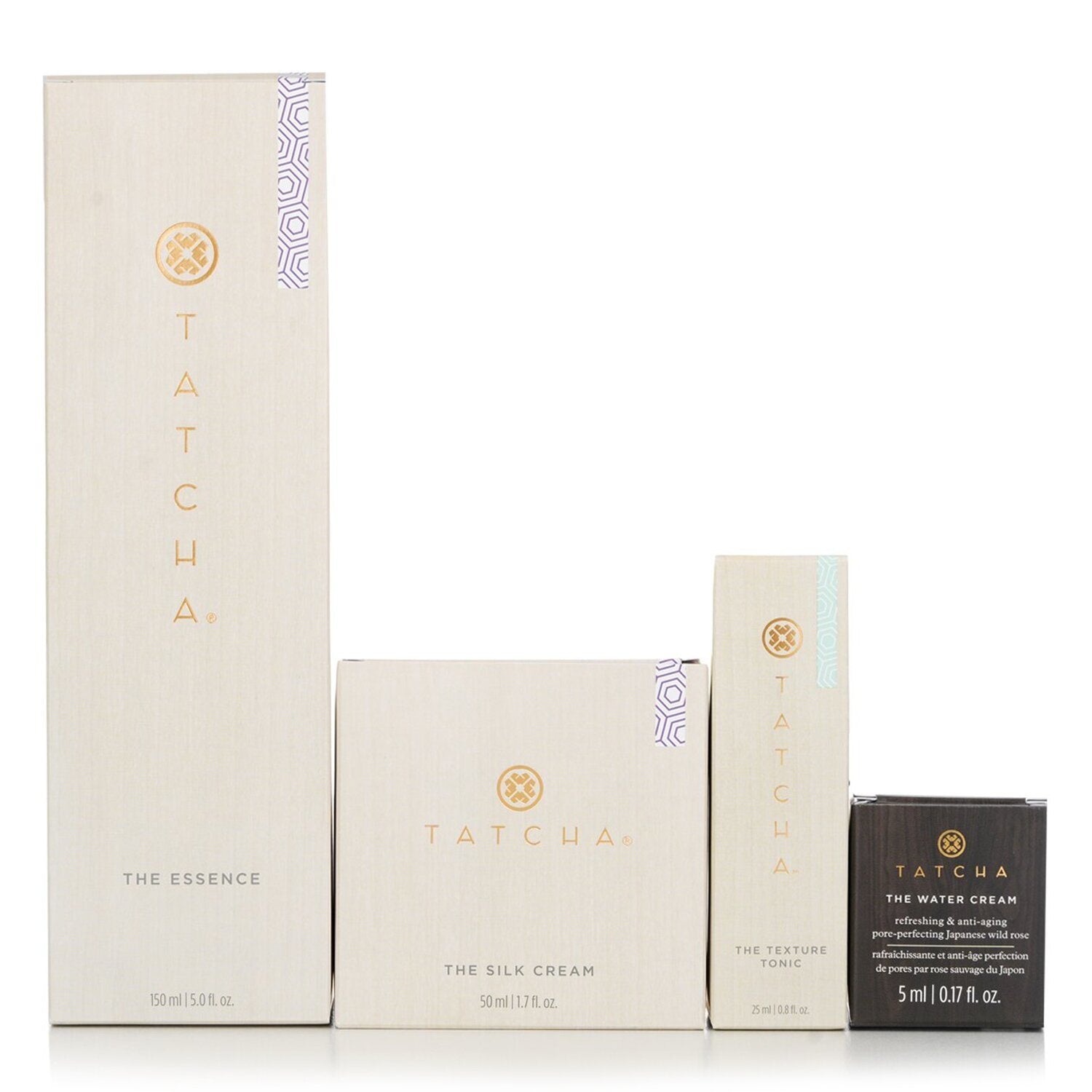 TATCHA - Essence Bundle: The Essence Plumping Skin Softener 150ml + The Silk Cream 50ml + Water Cream 5ml + Texture Tonic 25ml 4pcs - lolaluxeshop