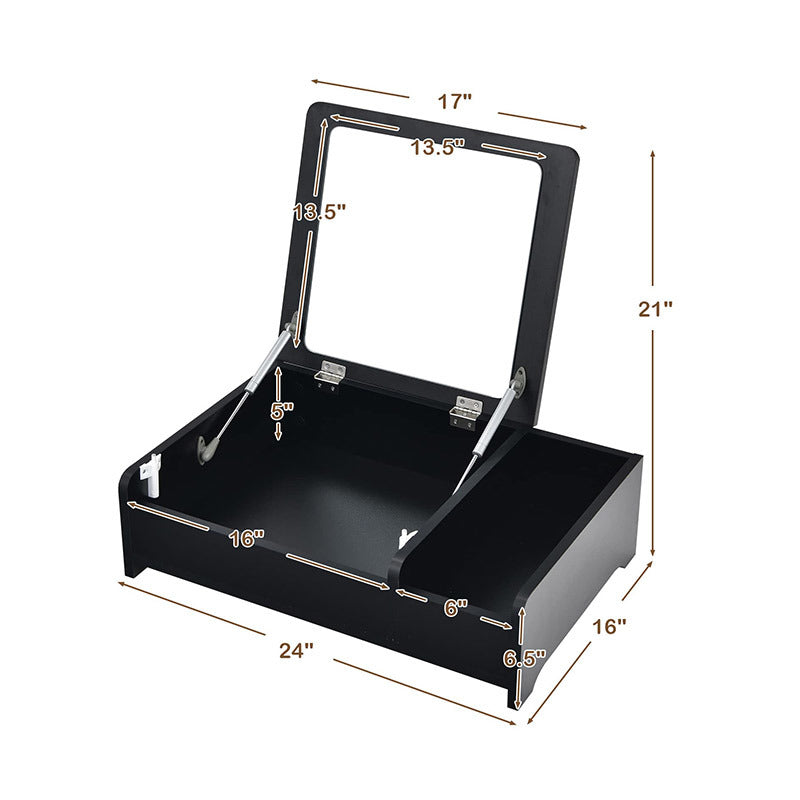 2-in-1 Compact Bay Window Makeup Dressing Table - lolaluxeshop