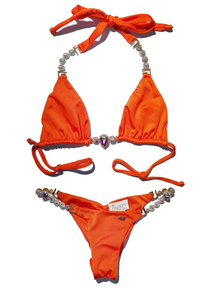 Belle Triangle Top & Skimpy Bottom - Orange - LOLA LUXE