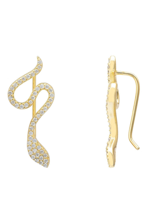 Nagini Snake Ear Climbers Gold - lolaluxeshop