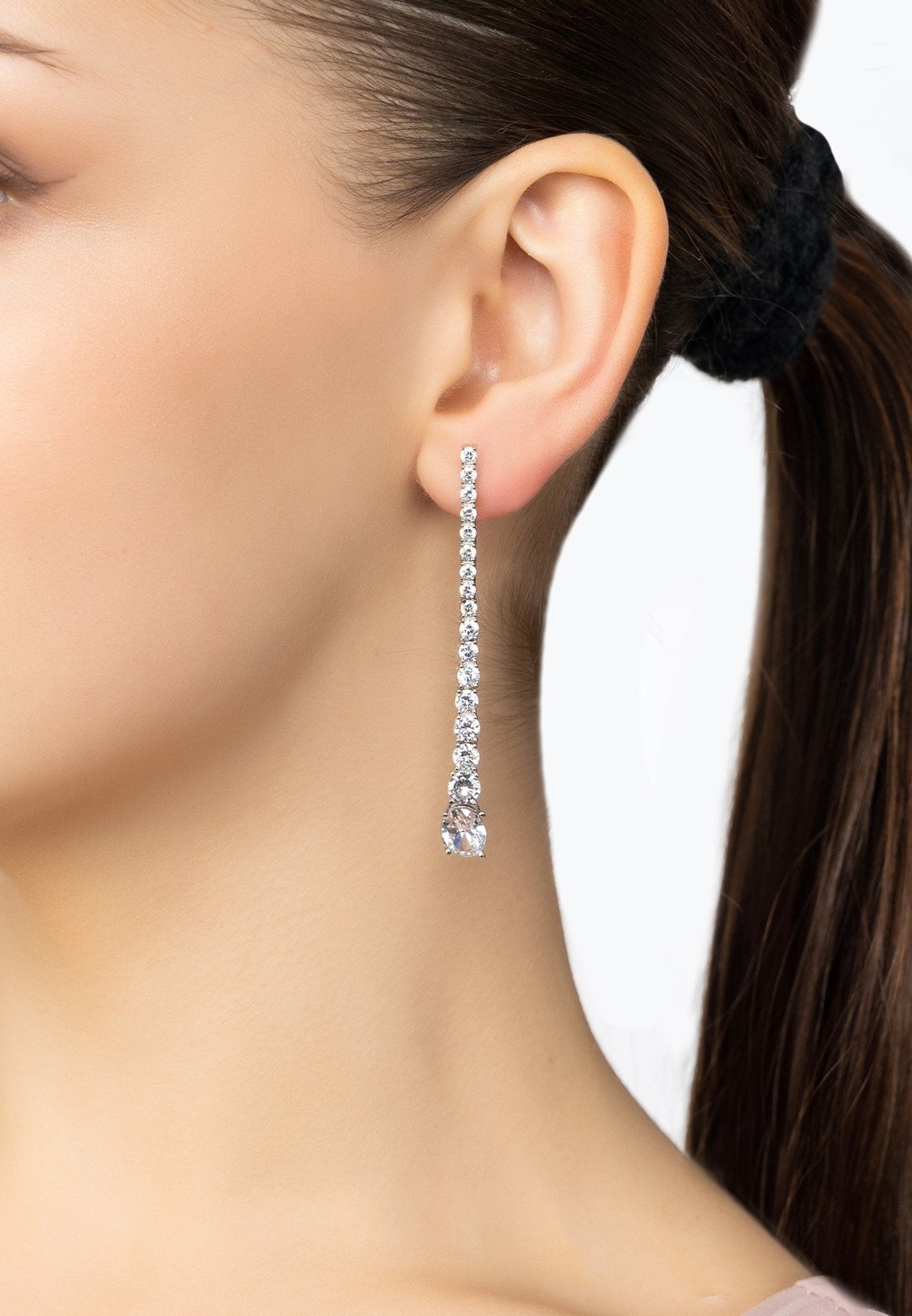 Hollywood Drop Earrings Silver - lolaluxeshop