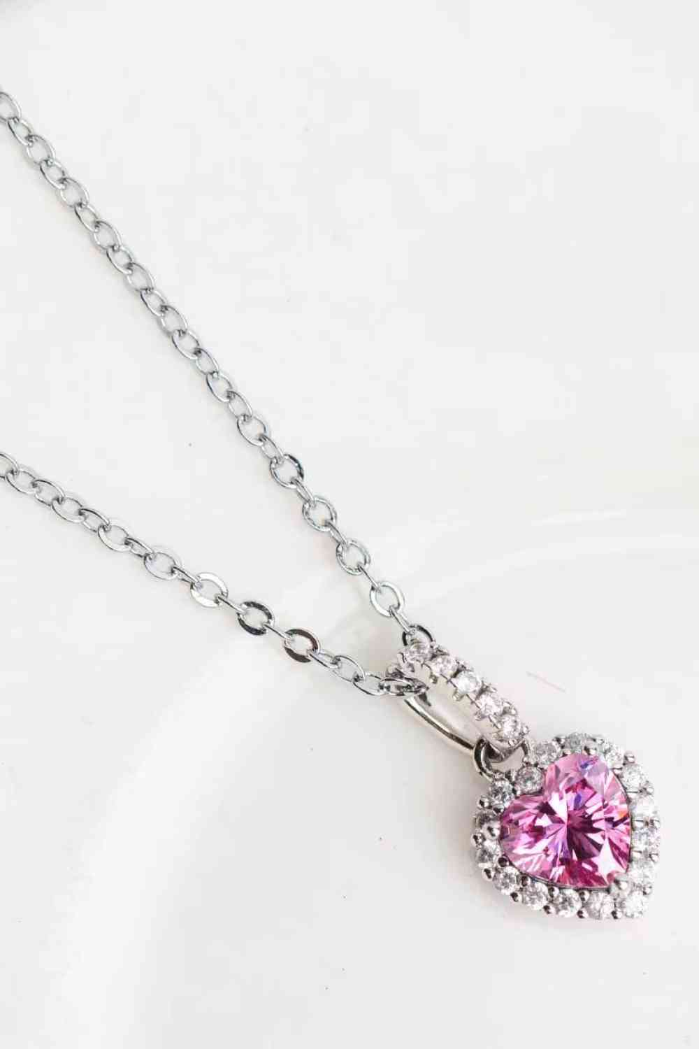 1 Carat Moissanite Heart Pendant Necklace - lolaluxeshop