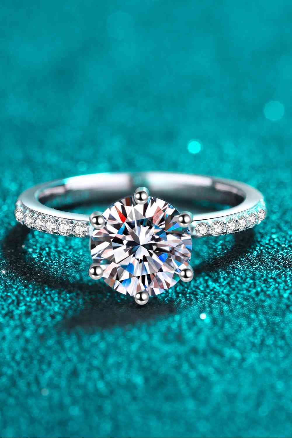 925 Sterling Silver 2 Carat Moissanite Ring - lolaluxeshop