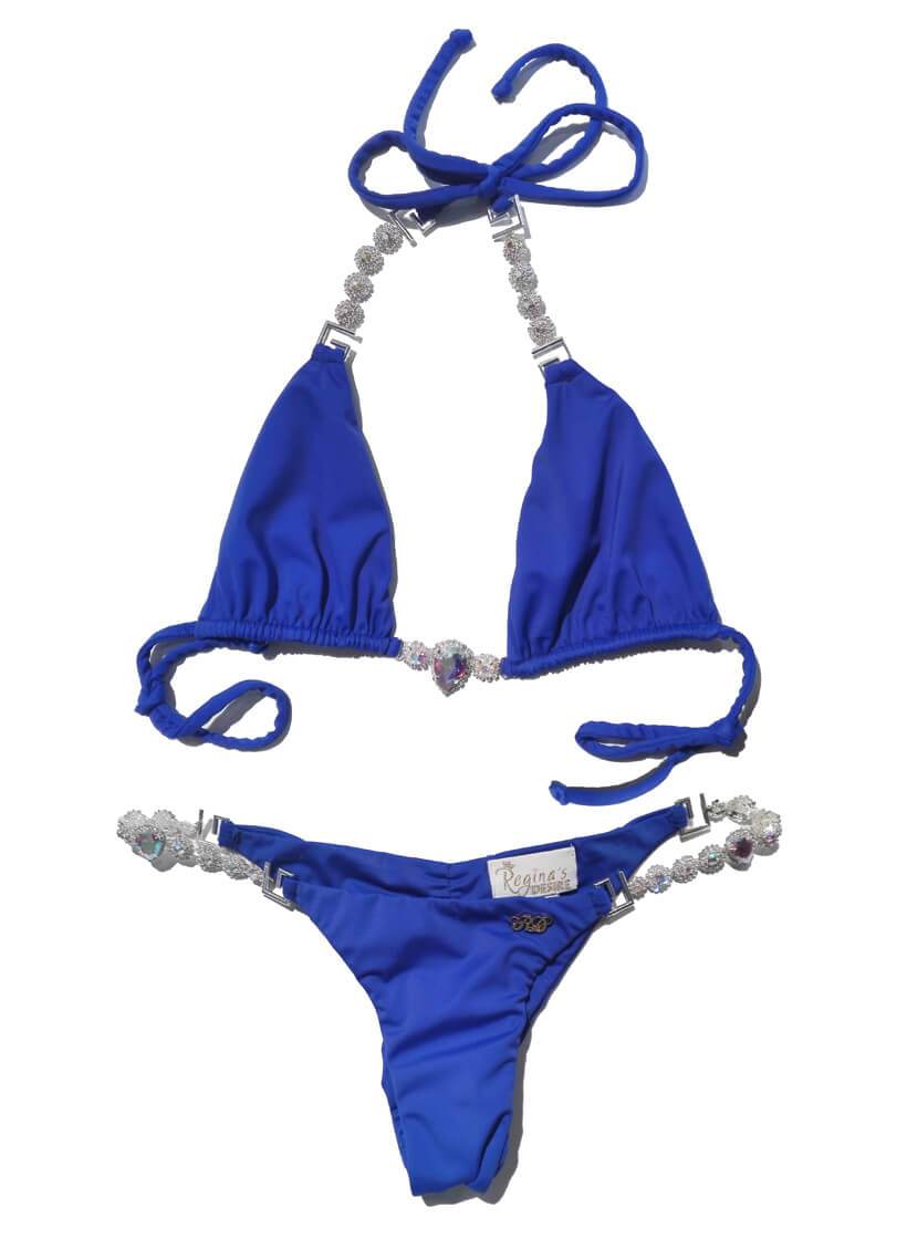 Belle Triangle Top & Skimpy Bottom - Blue - LOLA LUXE