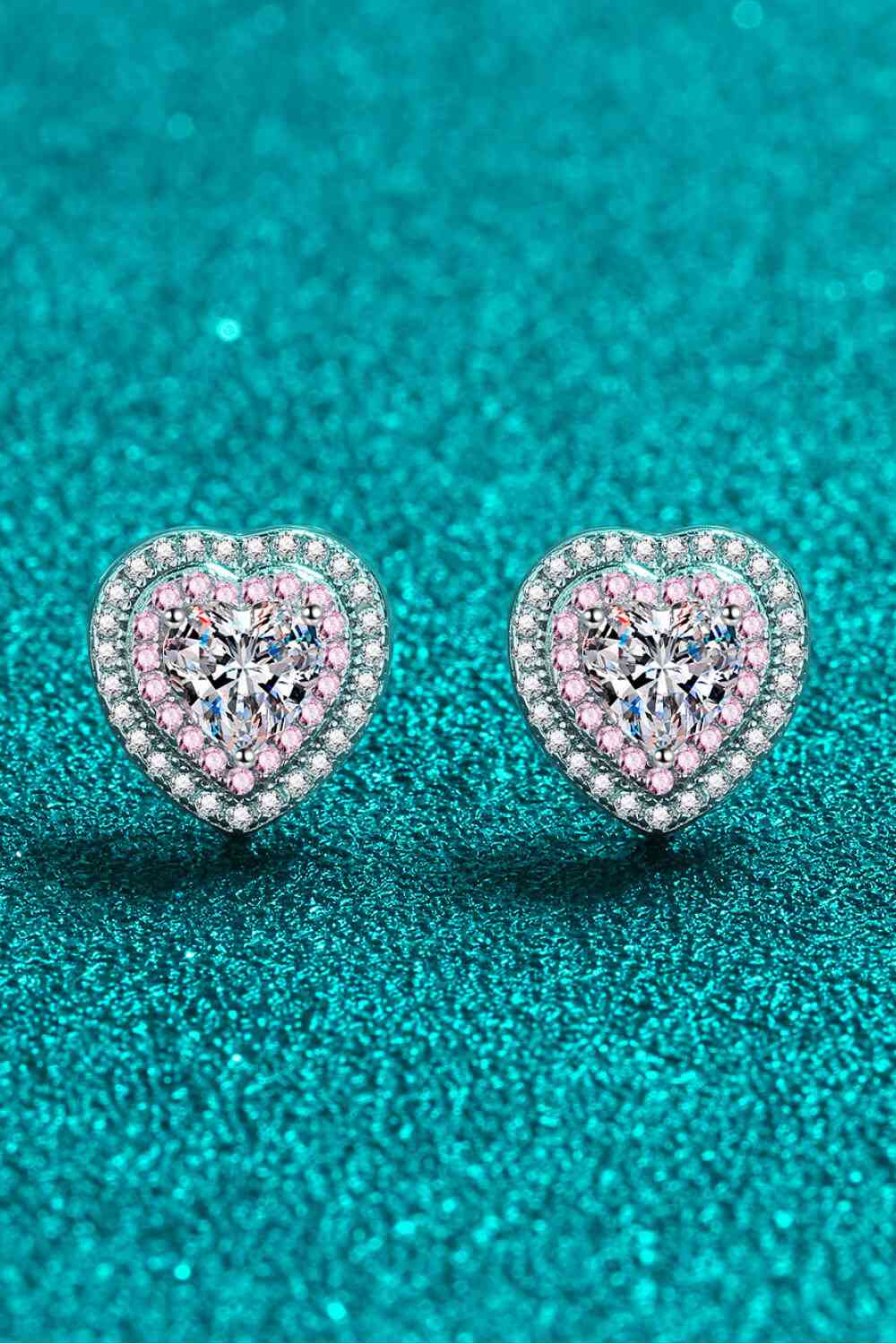 Moissanite Heart-Shaped Stud Earrings - lolaluxeshop