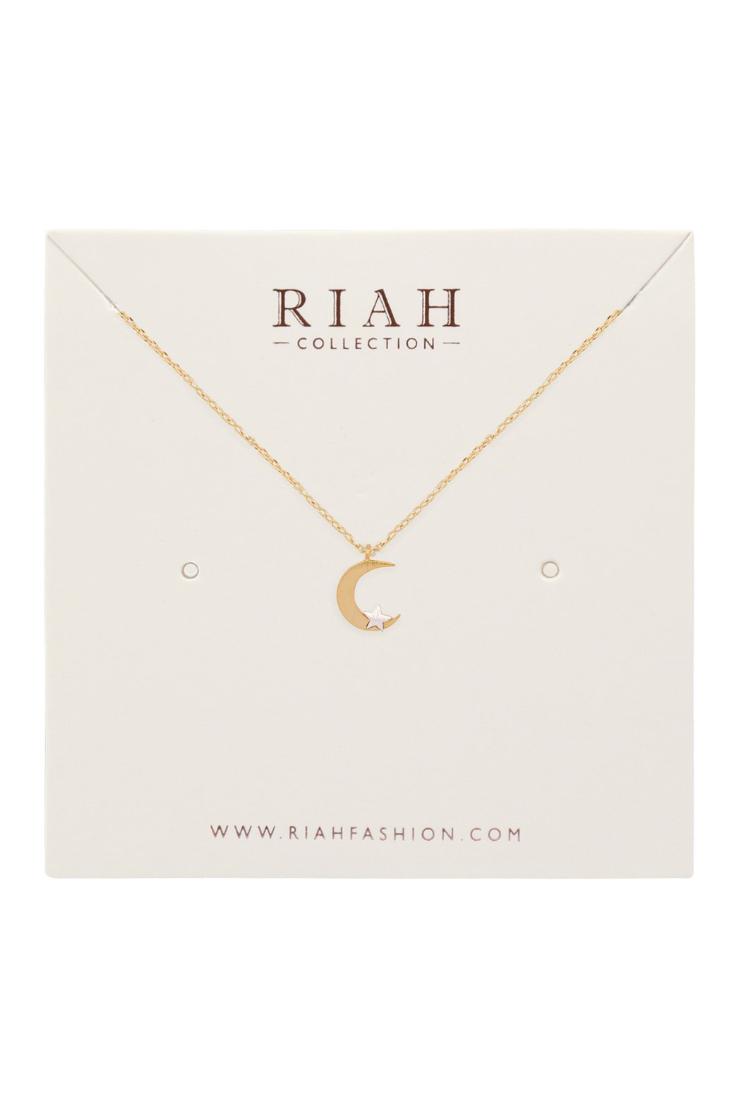 Hdnen665 - Crescent Moon Star Pendant Chain Necklace - LOLA LUXE