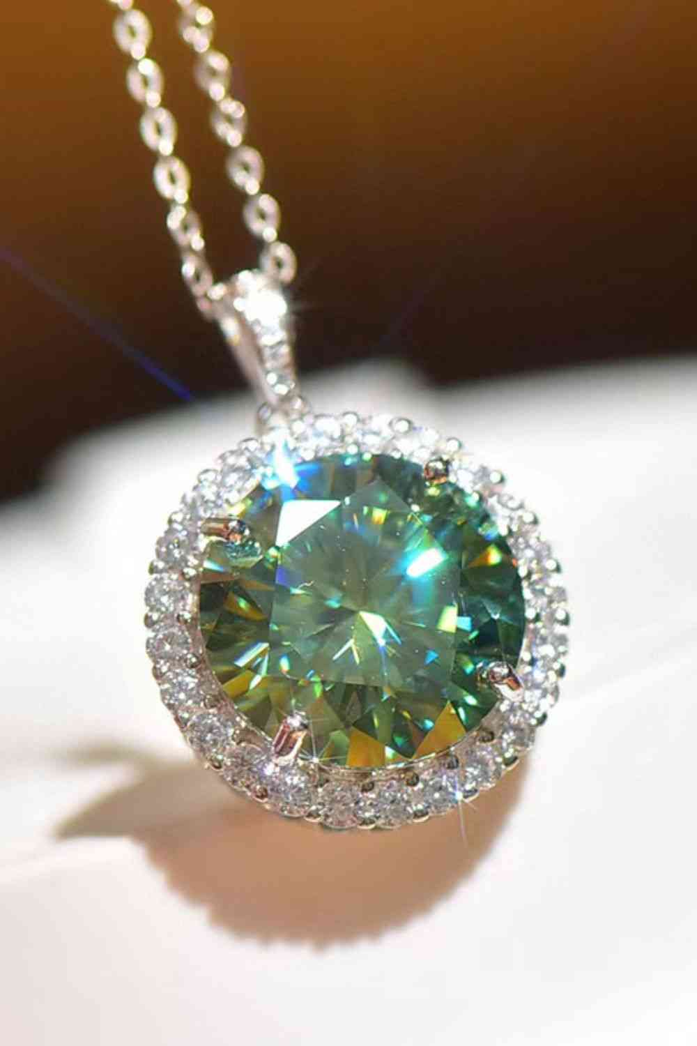 10 Carat Moissanite Pendant Platinum-Plated Necklace - lolaluxeshop