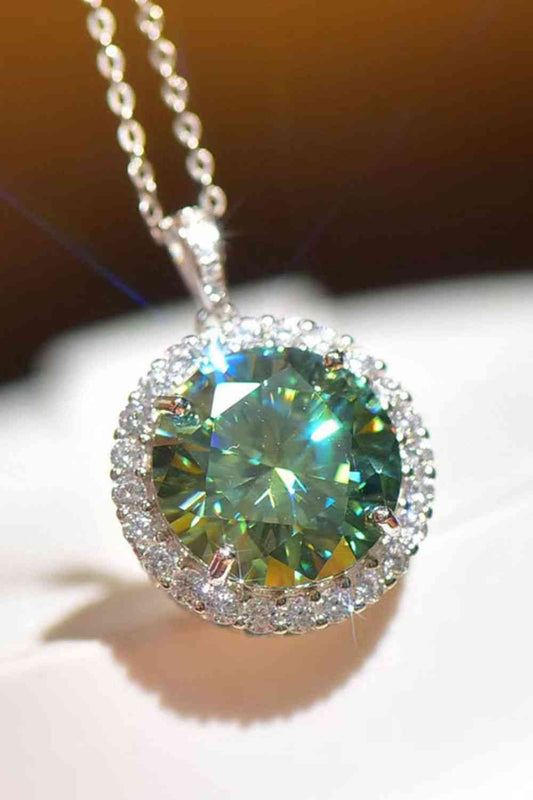 10 Carat Moissanite Pendant Platinum-Plated Necklace - lolaluxeshop