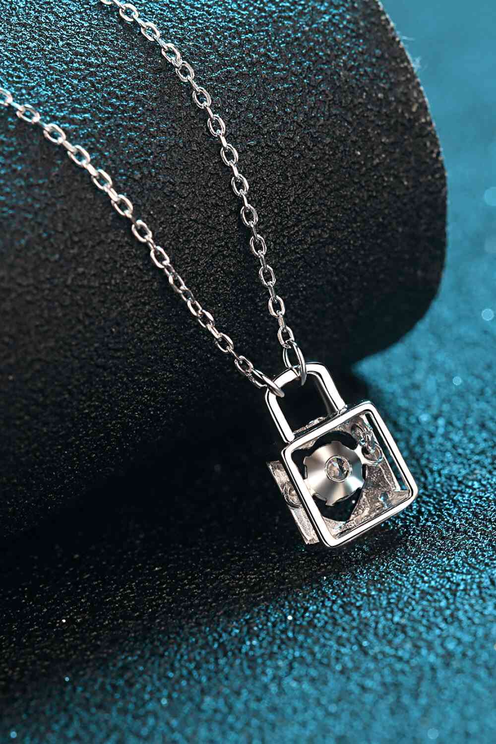 Adored Moissanite Lock Pendant Necklace - lolaluxeshop