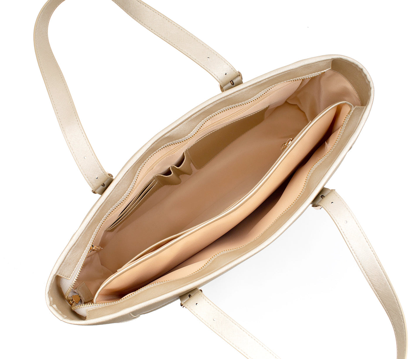 Miley - Gold Vegan Leather Laptop Bag - lolaluxeshop