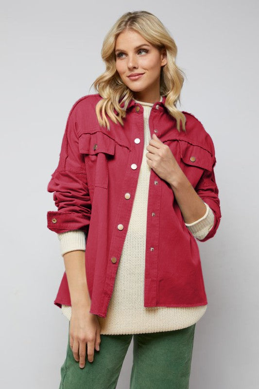 SEQUIN LONG SLEEVE BUTTON DOWN JACKETS - LOLA LUXE