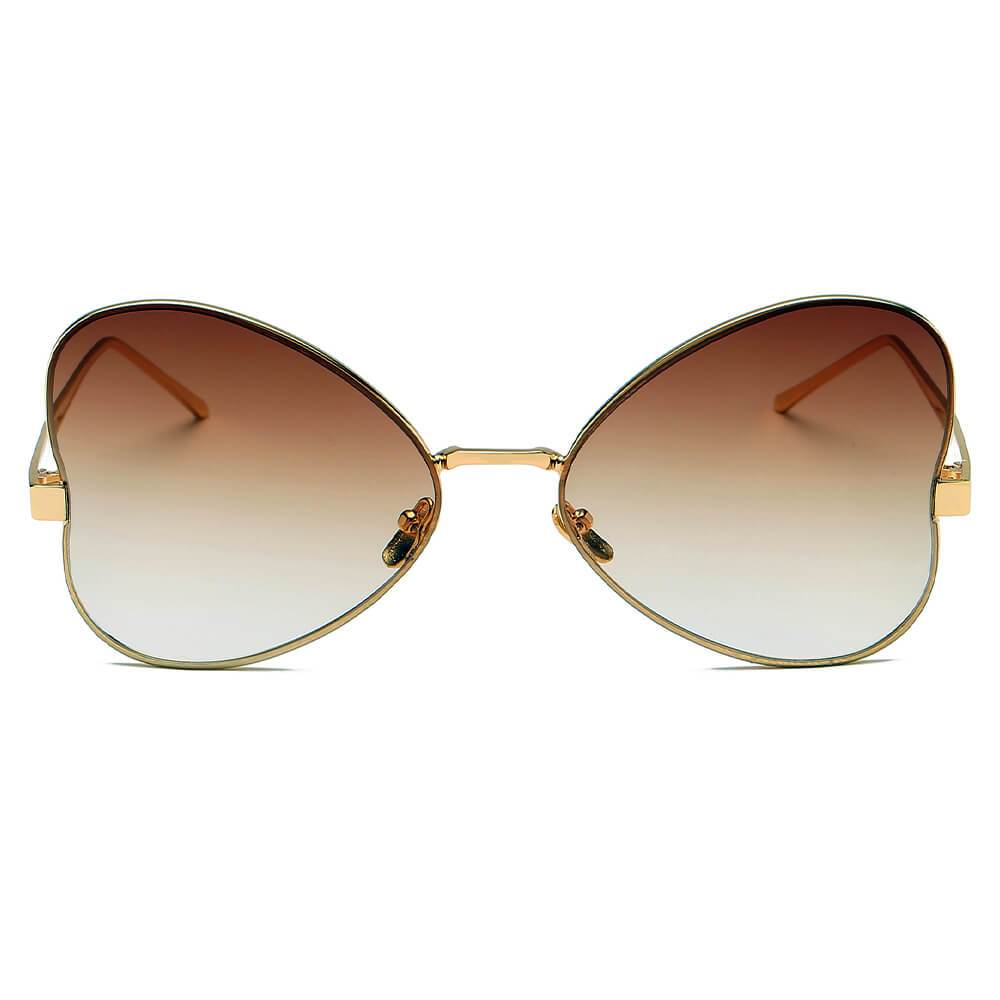 LINDSAY | Women Oversized Rounded Butterfly Fashion Sunglasses - lolaluxeshop