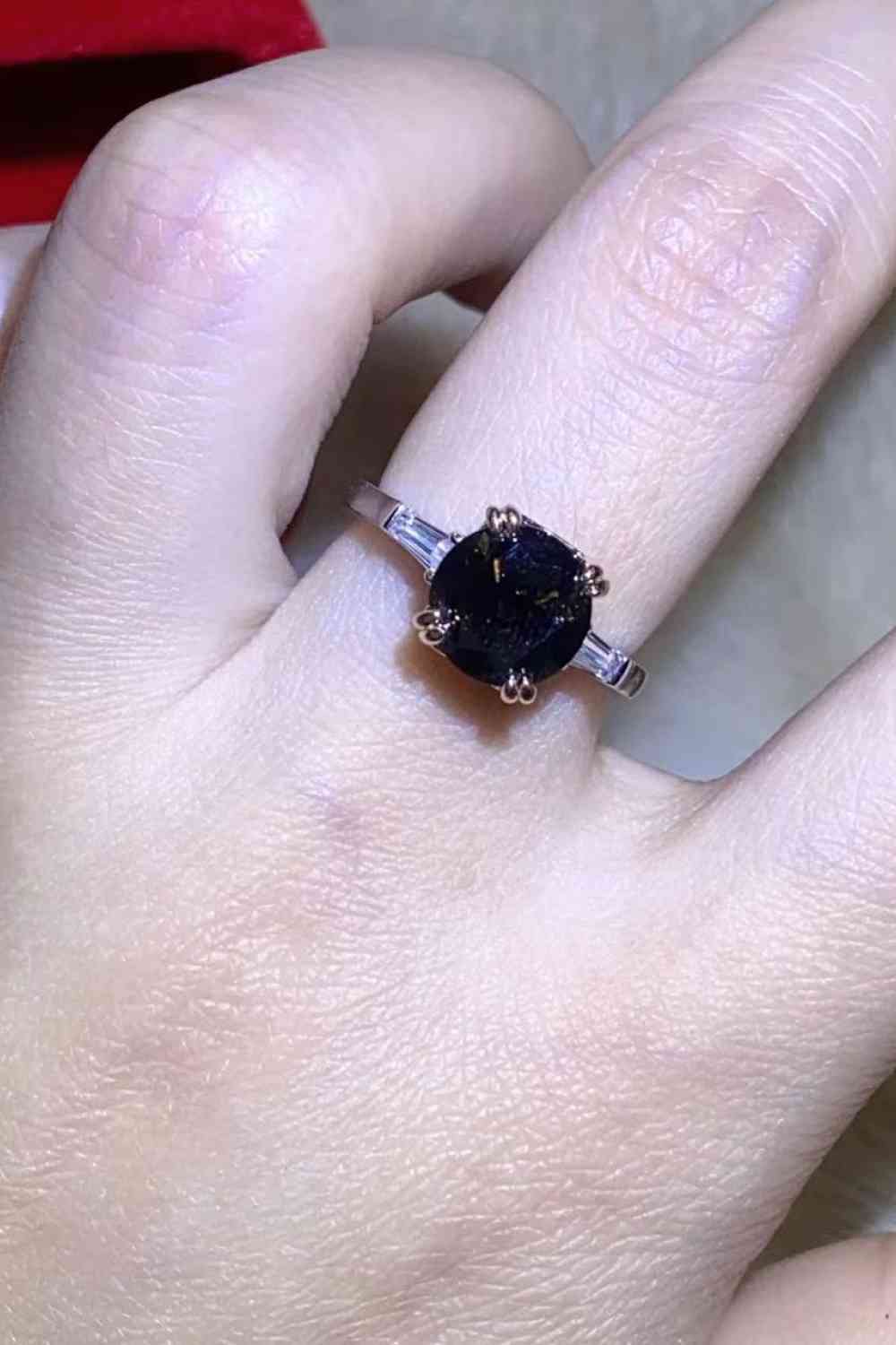 2 Carat Black Moissanite Platinum-Plated Ring - lolaluxeshop