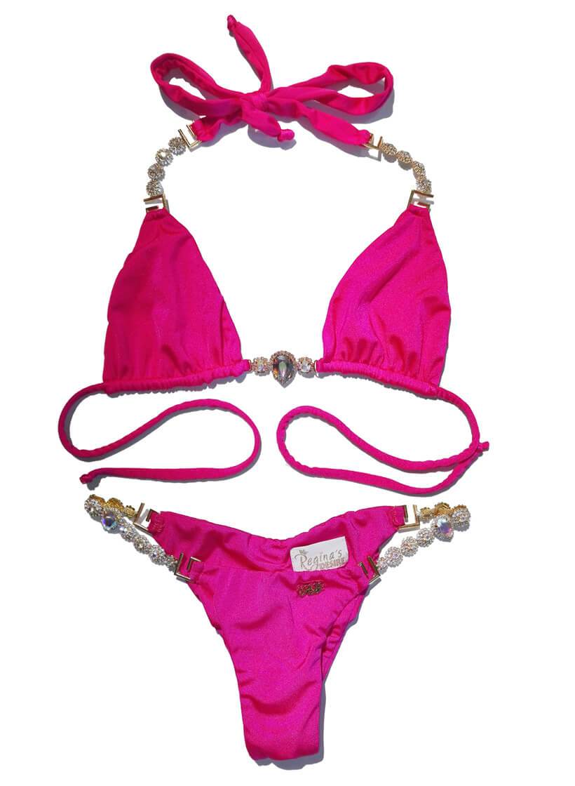 Belle Triangle Top & Skimpy Bottom - Pink - LOLA LUXE