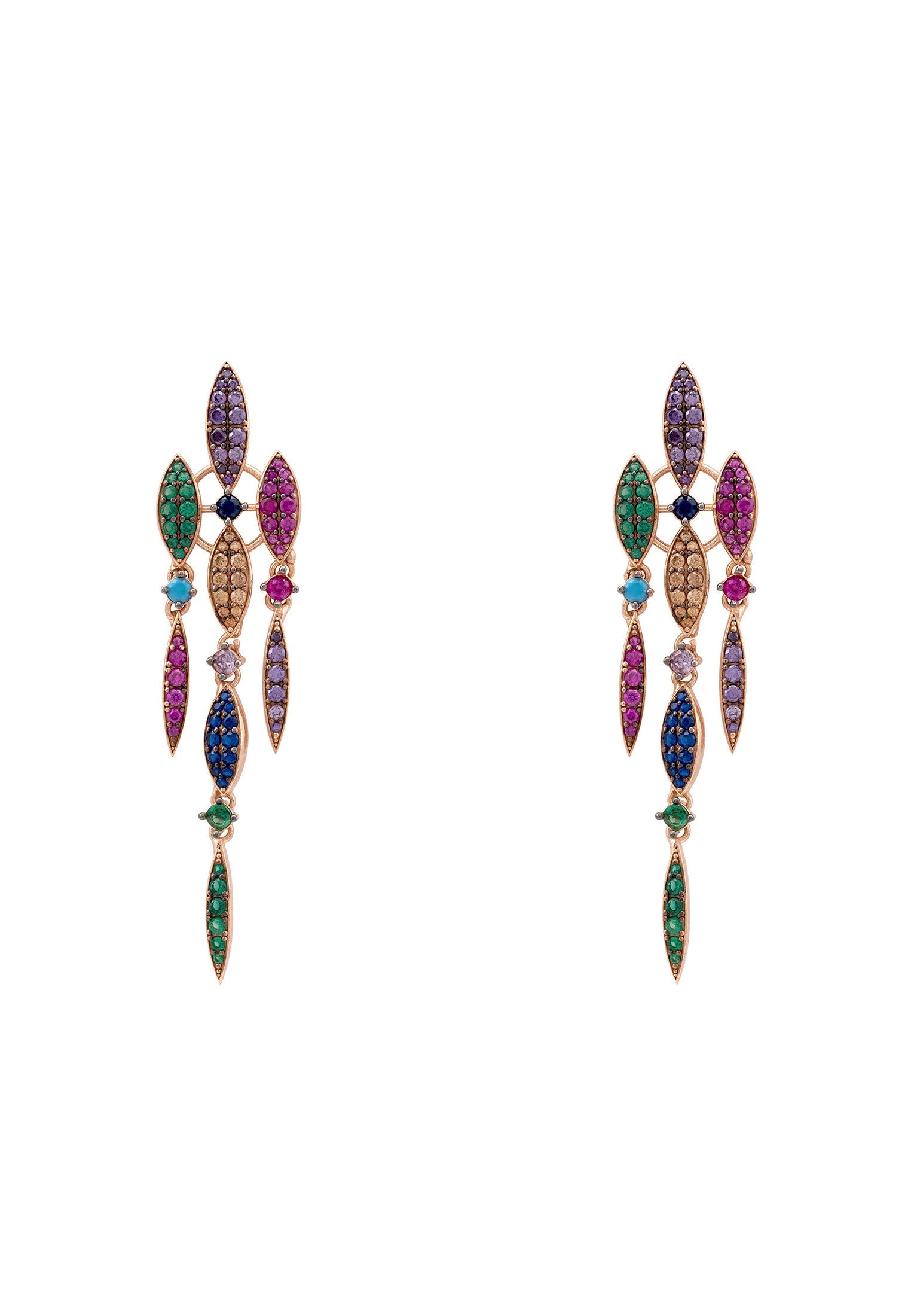 Valencia Rainbow Earrings Rosegold - lolaluxeshop