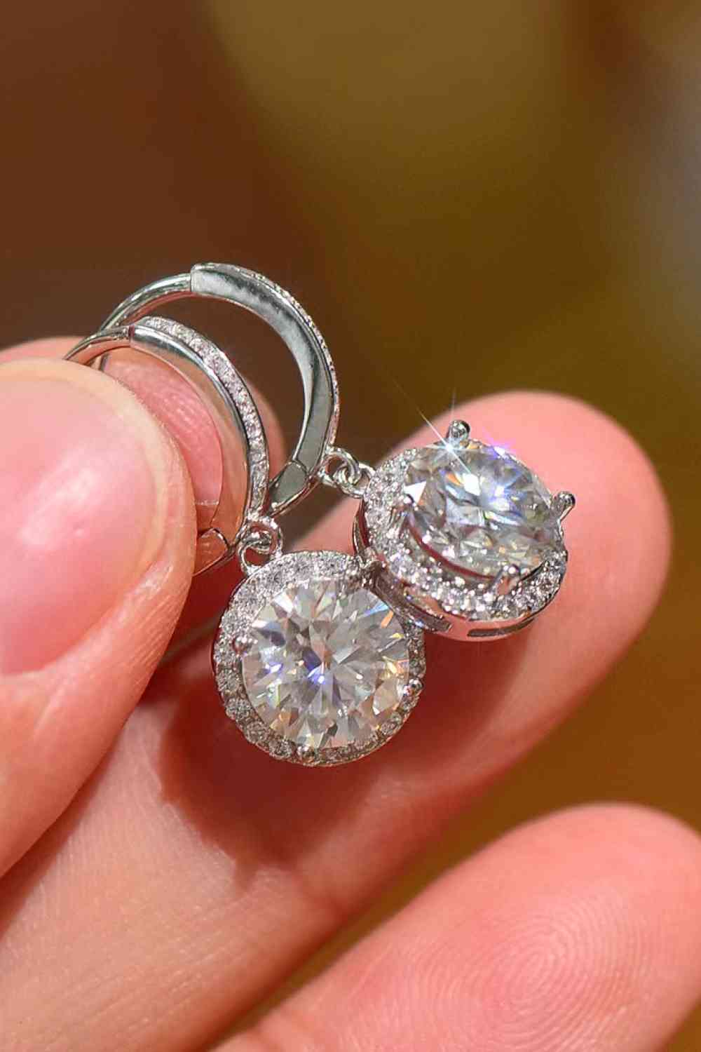 2 Carat Moissanite Round Drop Earrings - lolaluxeshop