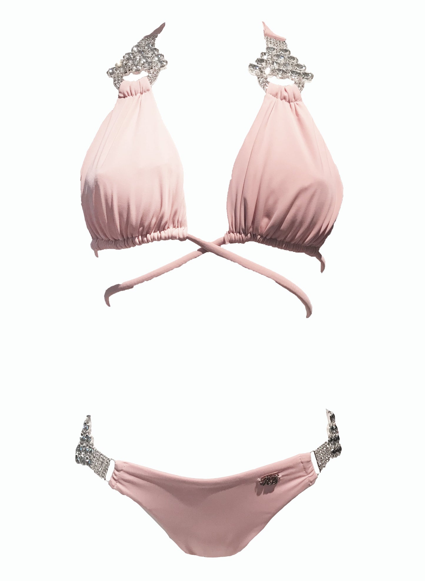 Nicole Halter Top & Skimpy Bottom - Powder Pink - LOLA LUXE