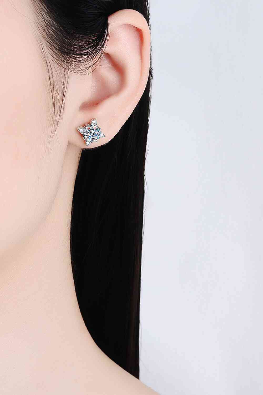 Four Leaf Clover 2 Carat Moissanite Stud Earrings - lolaluxeshop