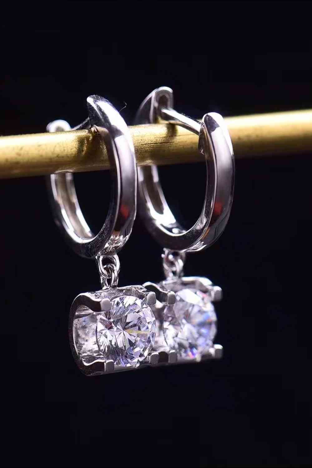 Feel The Surprise 1 Carat Moissanite Platinum-Plated Drop Earrings - lolaluxeshop