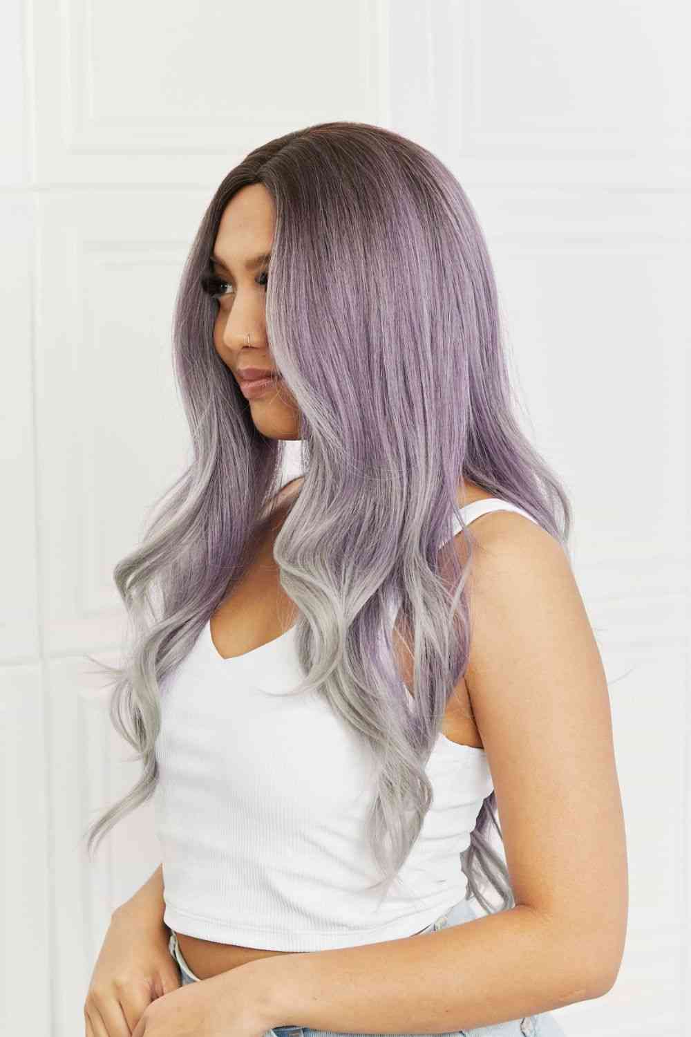 Elegant Wave Full Machine Synthetic Wigs in Purple 26'' - lolaluxeshop