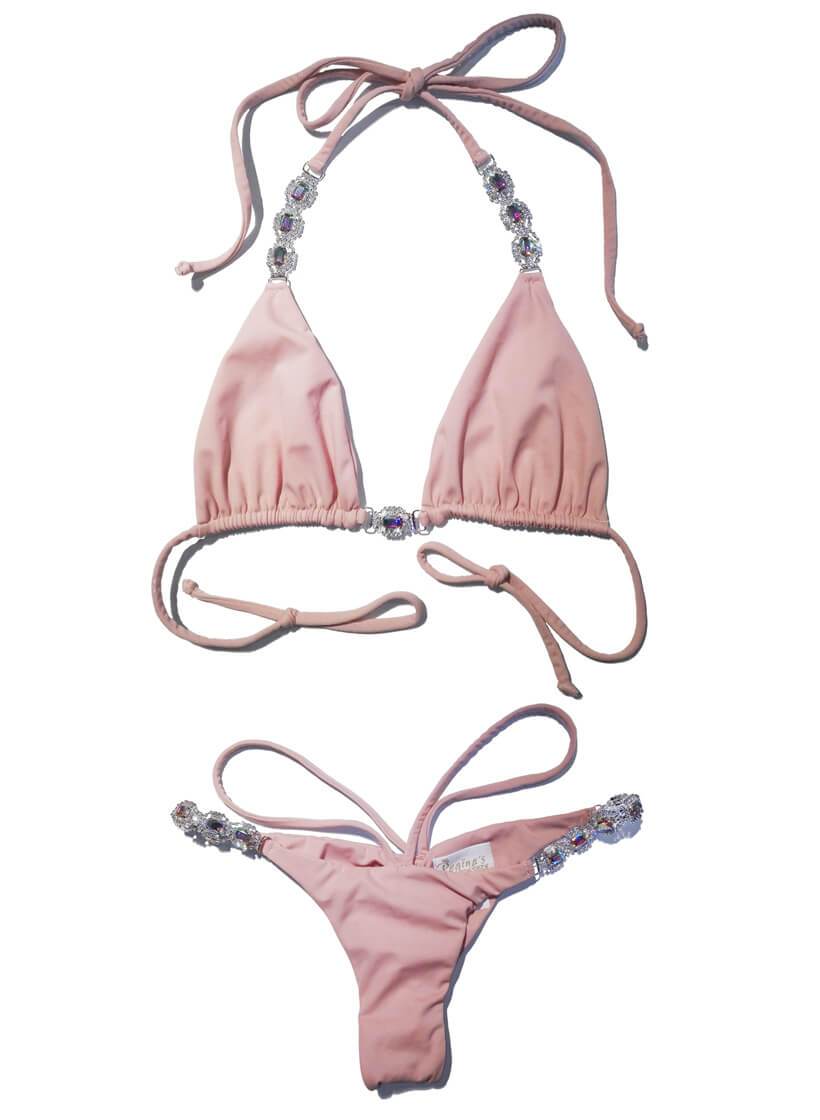 Shanel Triangle Top & Tango Bottom - Powder Pink - LOLA LUXE