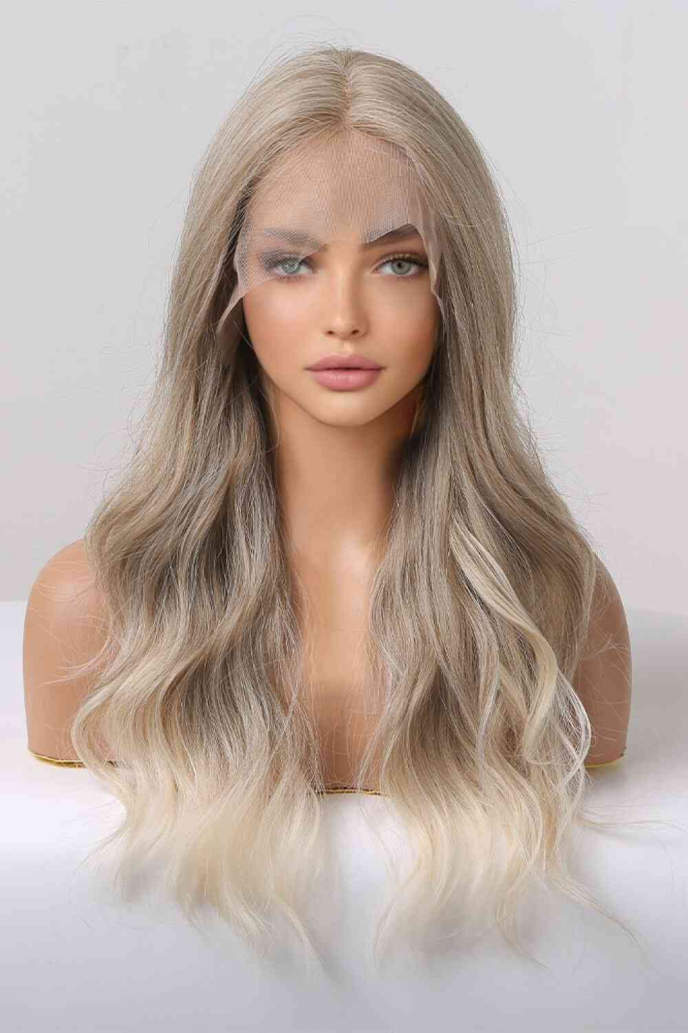 13*2" Lace Front Wigs Synthetic Long Wave 24" 150% Density in Medium Blonde Highlights - lolaluxeshop