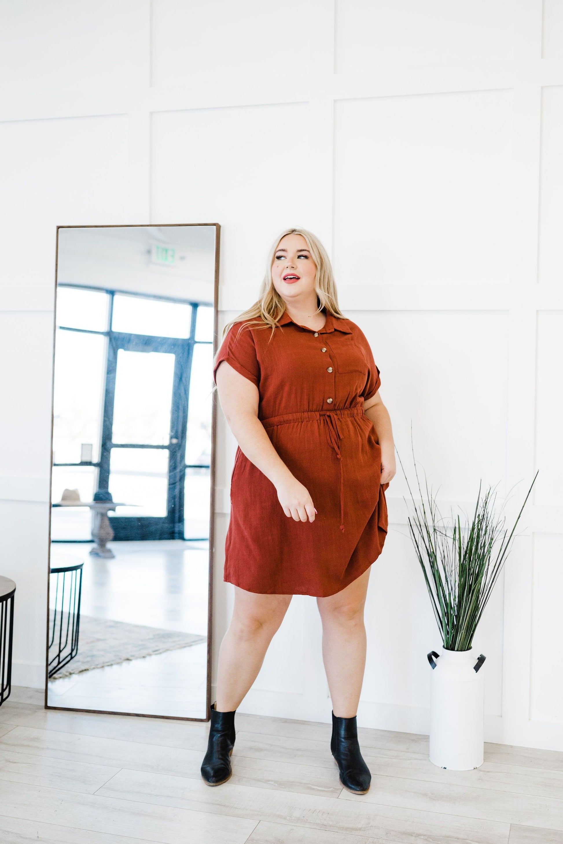 Need Some Love Oversized Shirt Dress- Plus - LOLA LUXE