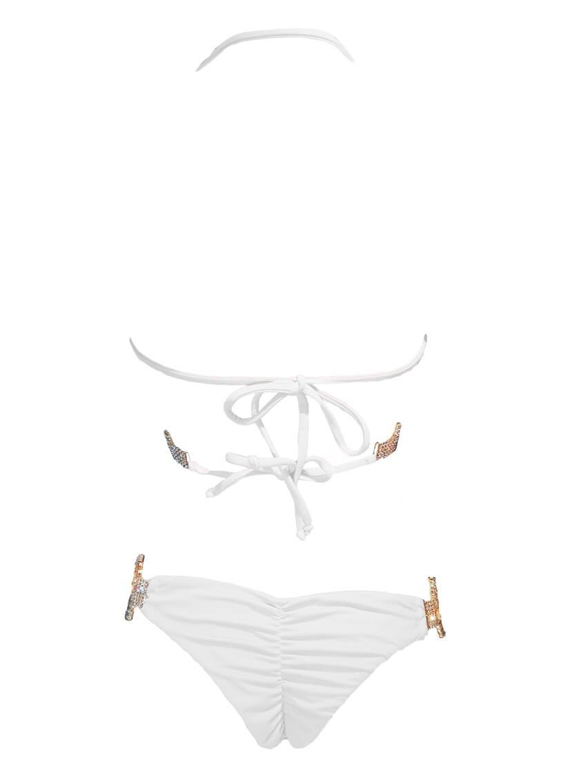 Gina Wrap Top & Skimpy Bottom - White - LOLA LUXE