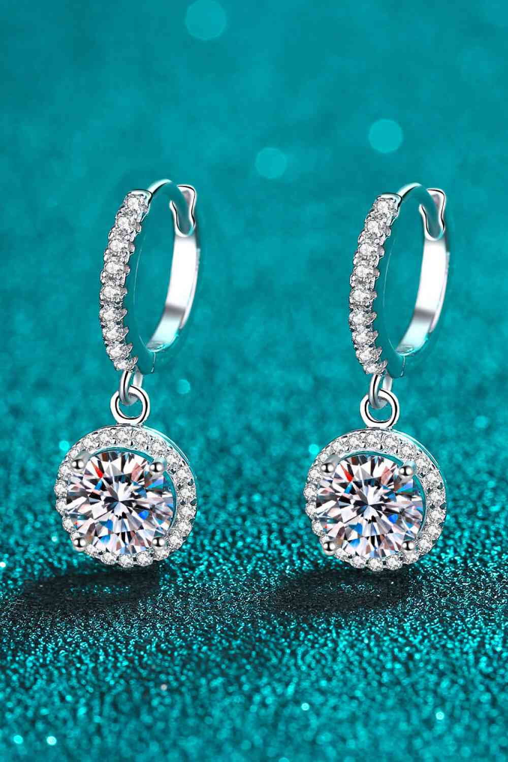 Moissanite Round-Shaped Drop Earrings - lolaluxeshop