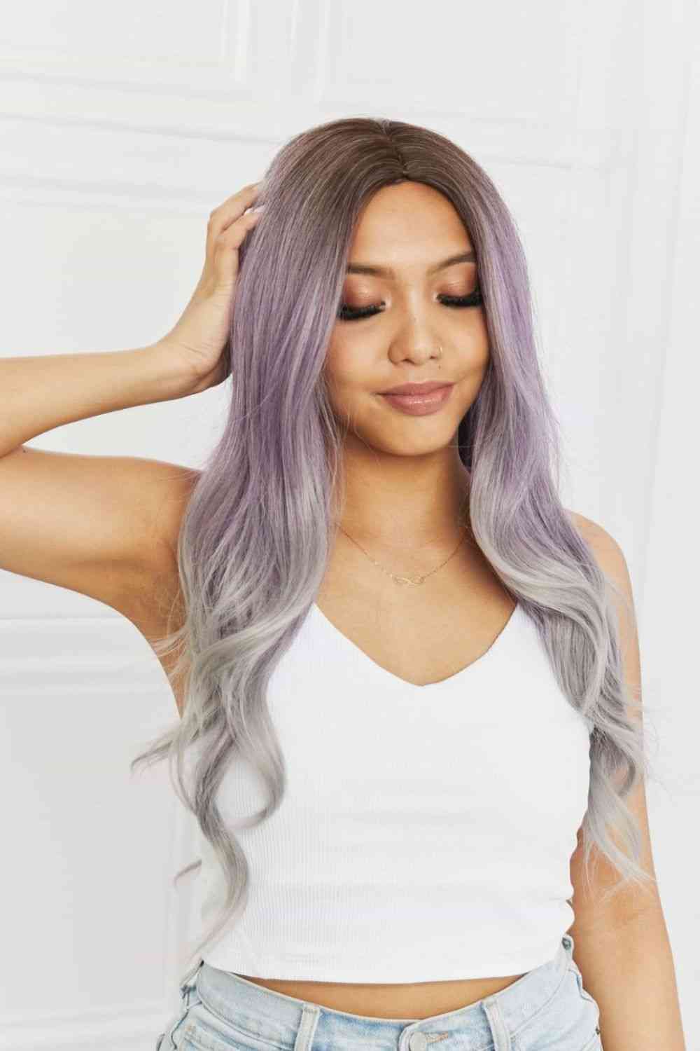 Elegant Wave Full Machine Synthetic Wigs in Purple 26'' - lolaluxeshop