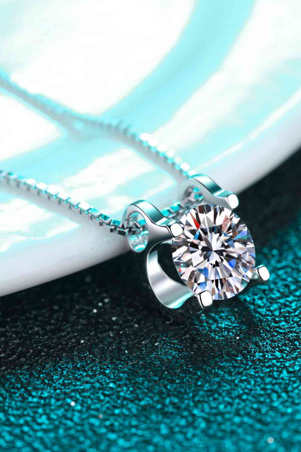 1 Carat Moissanite 925 Sterling Silver Chain Necklace - lolaluxeshop