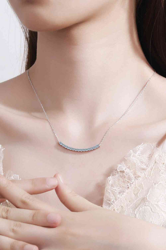 Sterling Silver Curved Bar Necklace - lolaluxeshop