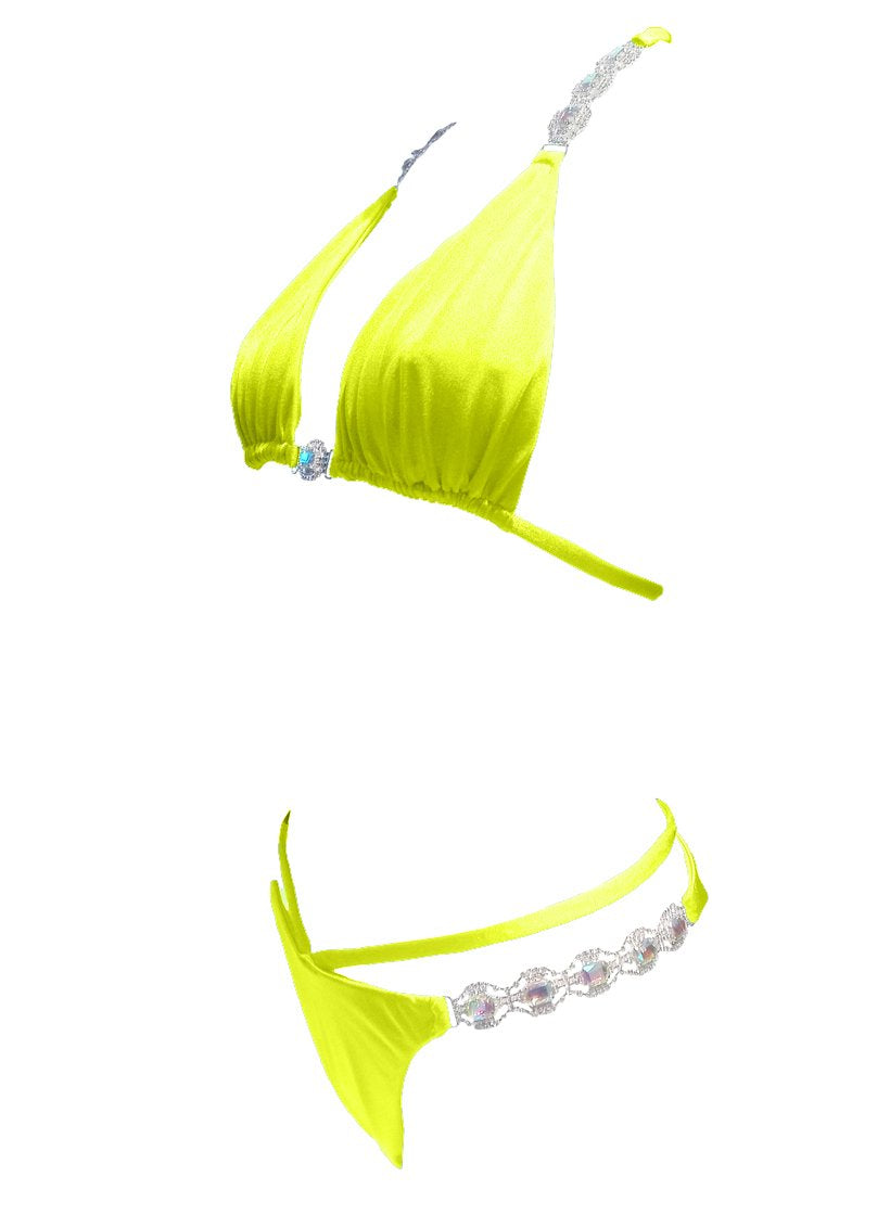 Shanel Triangle Top & Tango Bottom - Neon Yellow - LOLA LUXE