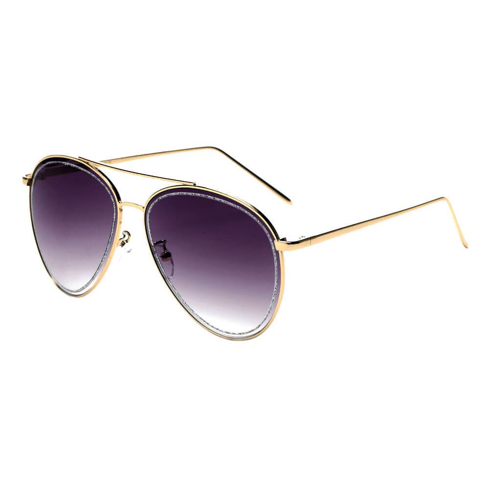 NAMPA | Women Glitter Rimmed Fashion Aviator Sunglasses - lolaluxeshop