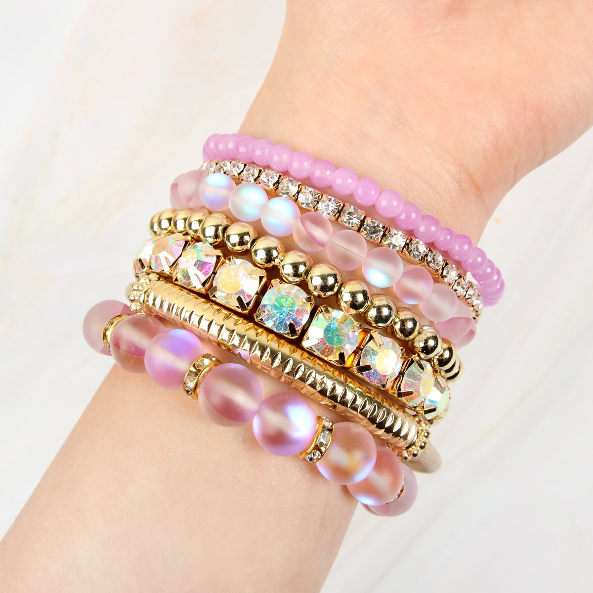 Mermaid Glass Stretch Bracelet - LOLA LUXE