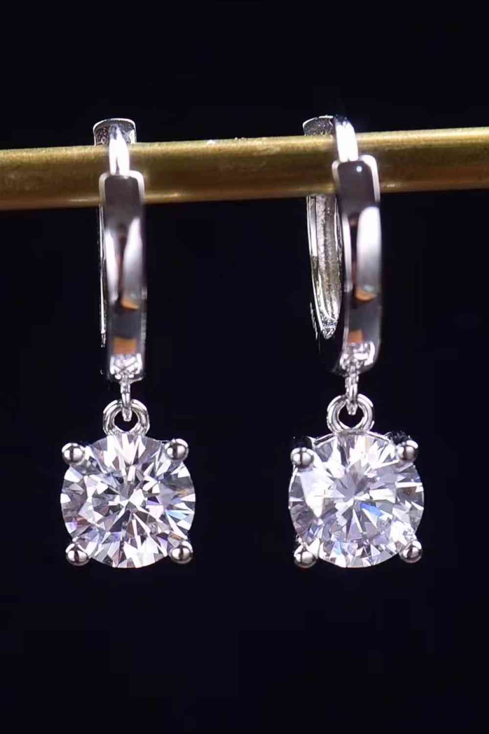 Feel The Surprise 1 Carat Moissanite Platinum-Plated Drop Earrings - lolaluxeshop