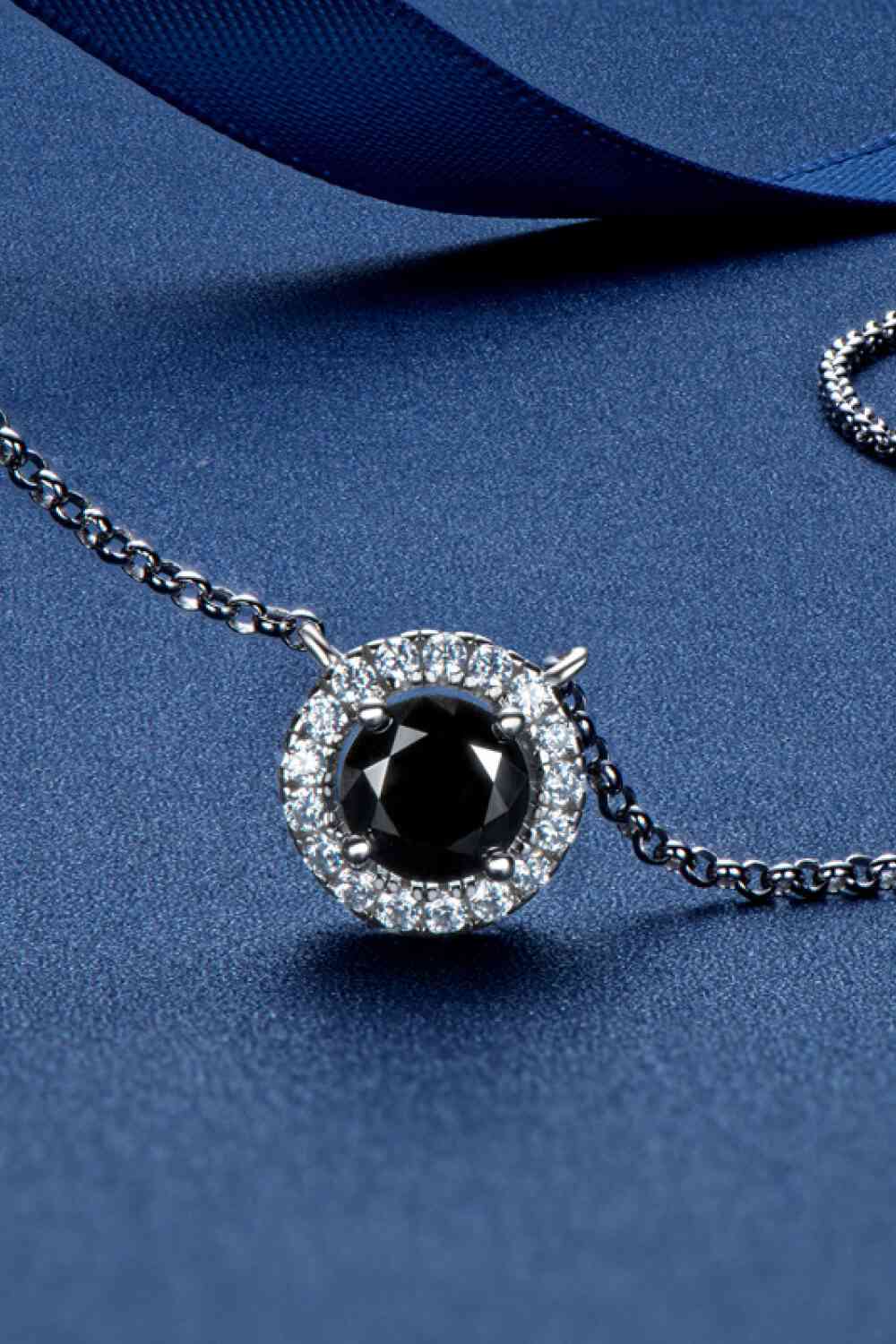 Two-Tone 1 Carat Moissanite Round Pendant Necklace - lolaluxeshop